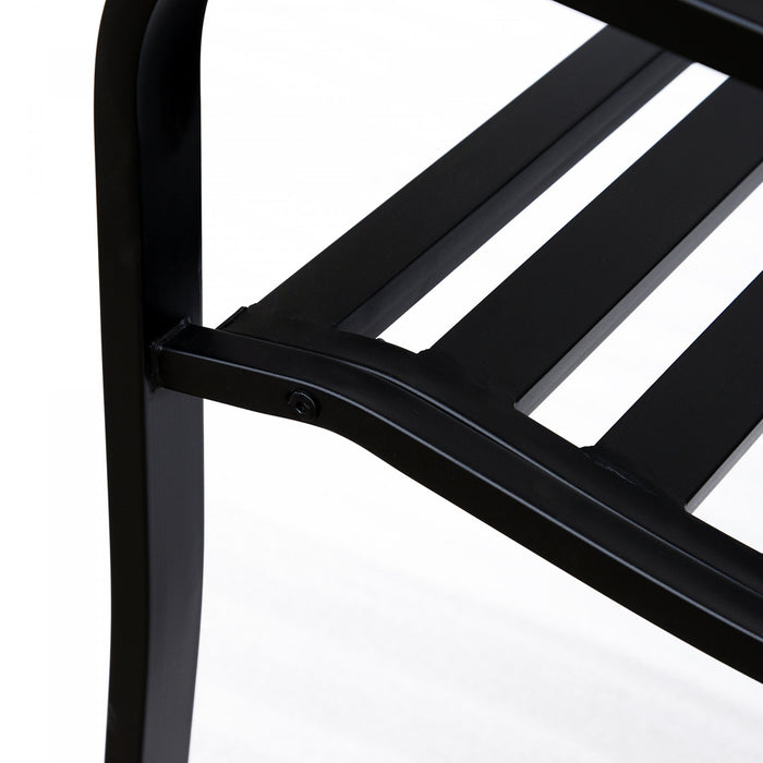 Outsunny Banc De Jardin En Metal De 50 Po Motif Floral Vintage, Noir