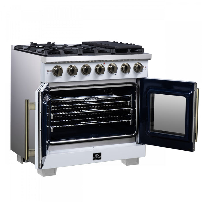 Cuisiniere a gaz blanche Capriasca 36 pouces, 5,36 pi³ – FFSGS6460-36WHT