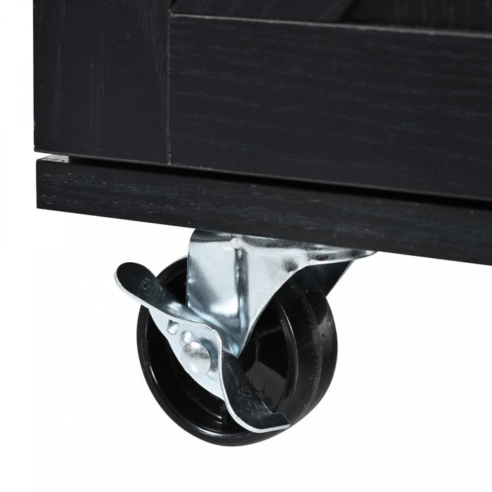 Chariot De Cuisine Sherry 54,5\" En Bois Reconstitue Avec Prise Electrique Et Rangement - Noir