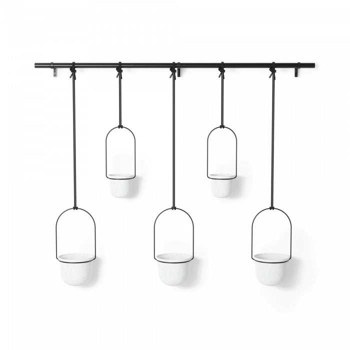 Jardinière suspendue Triflora de Umbra blanche - ensemble de 6