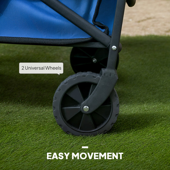 Outsunny Chariot Pliable, Chariot Utilitaire de Jardin, Bleu