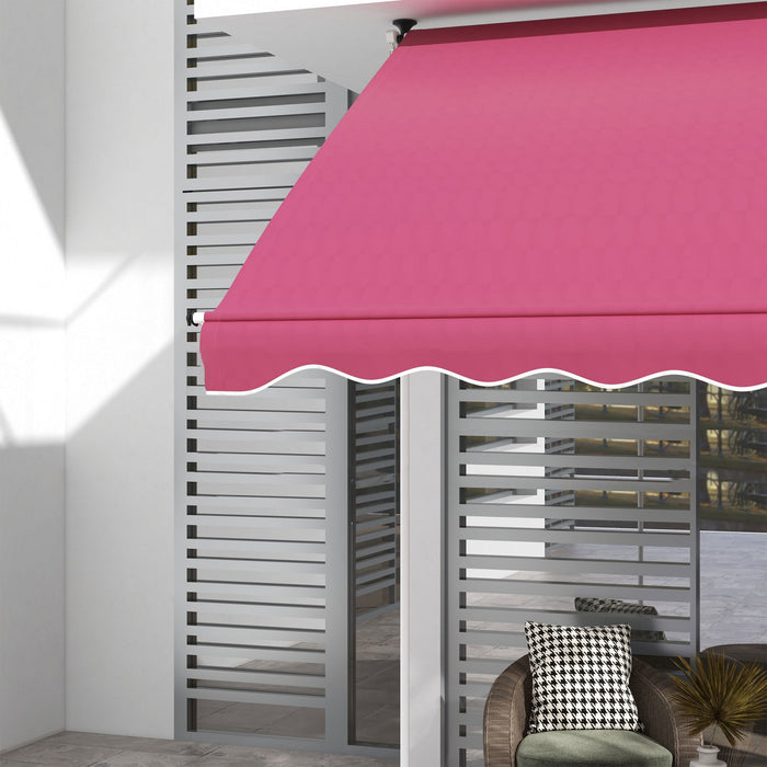 Outsunny 6.6'x5' Abri Solaire Retractable Manuel Pour Patio, Rouge Vin