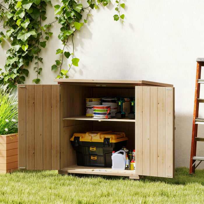 Outsunny Armoire Exterieure en Bois avec Etagere Reglable