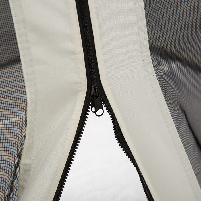 Outsunny 13' X 13' Filet De Remplacement Pour Gazebos Et Tentes Avec Fermetures Eclair, Creme