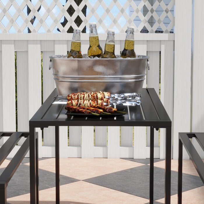 Outsunny Ensemble De Table De Pique-nique Exterieur 3 Pieces, Noir