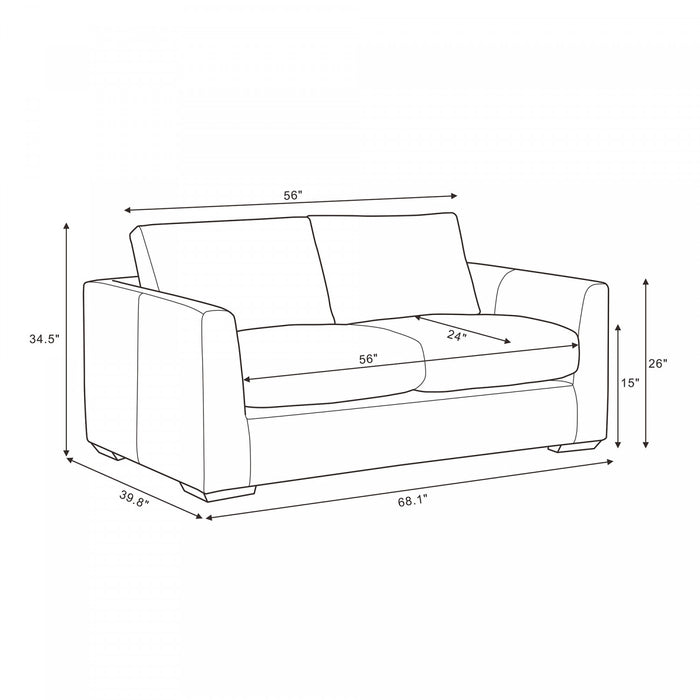 Canape deux places contemporain Cleo en tissu creme