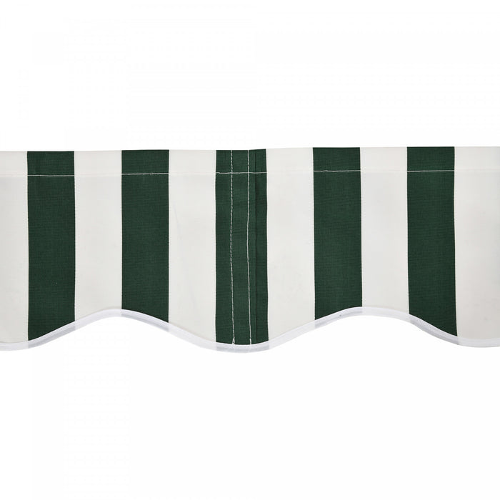 Outsunny Toile De Store Retractable De 10' X 8' Pour L'exterieur Protection Uv Vert Et Blanc
