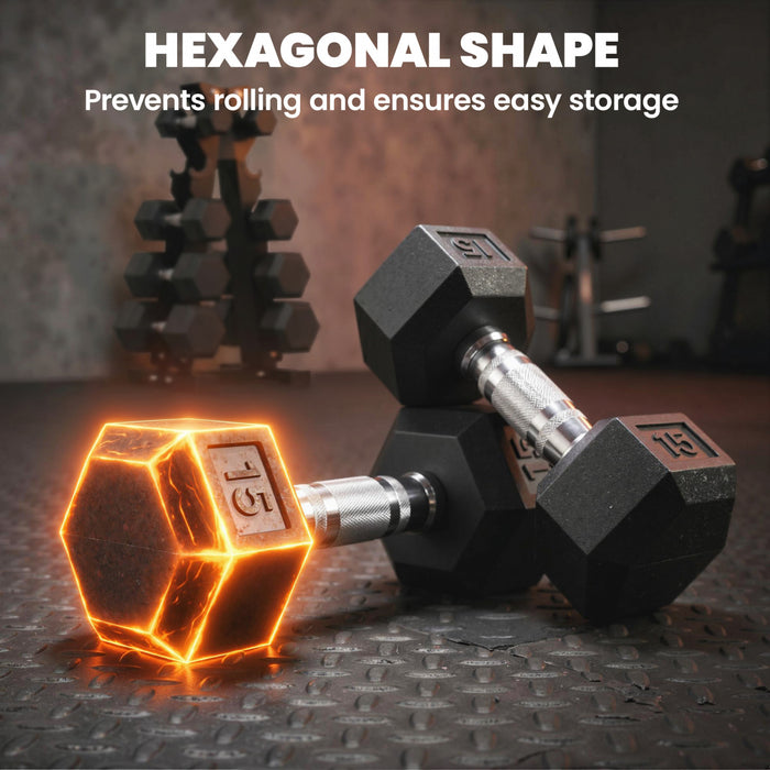 Soozier Set d’Halteres Hexagonaux 68 kg avec Rack Vertical pour domicile