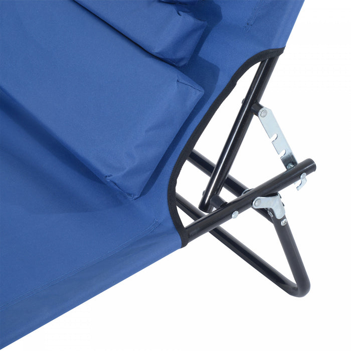 Chaise Longue D'exterieur Adjustable Outsunny, Bleue