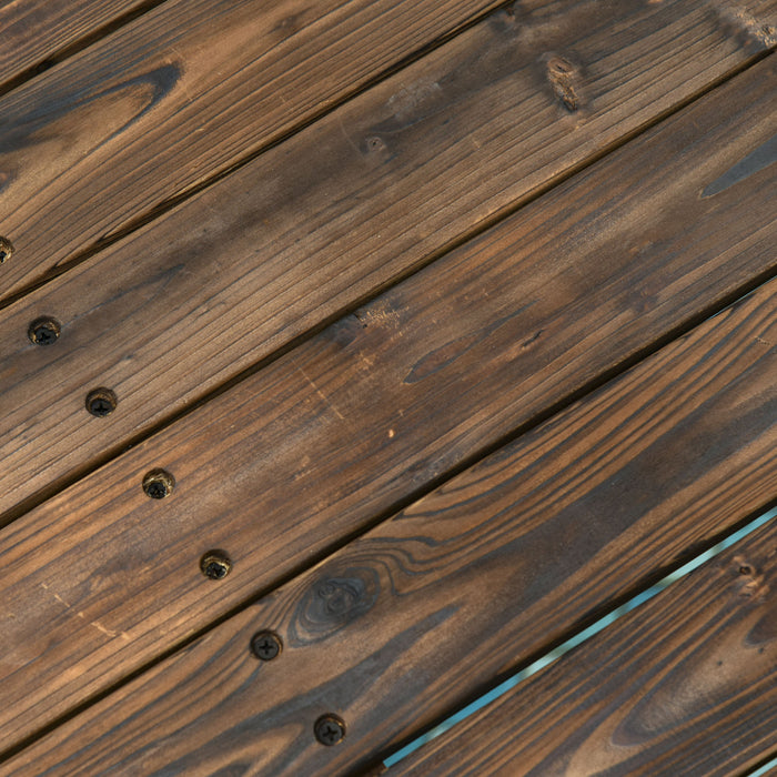 Outsunny Pont de Jardin Arque en Bois de Sapin 7.5' avec Rampes Laterales