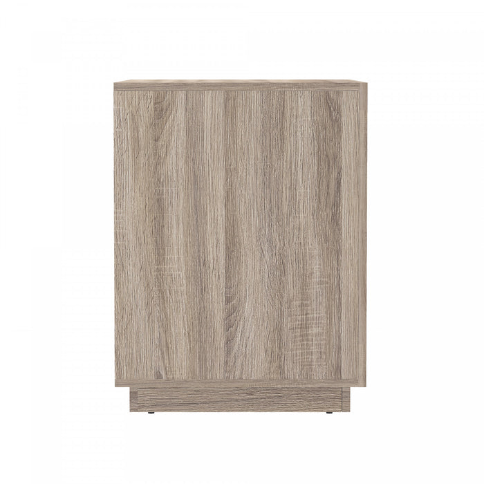 Table de nuit contemporaine Soren 32\" en chene naturel (2 tiroirs)