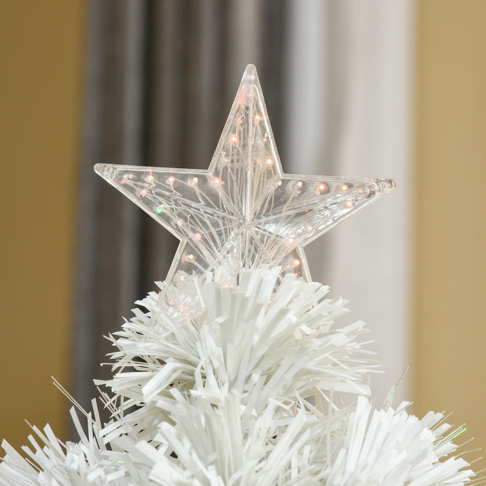 Homcom Arbre De Noel De Table Artificiel Pre-eclaire De 2.5 Pieds Avec Fibre Optique Et 85 Embouts