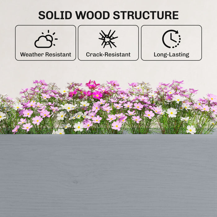 Outsunny Jardiniere Surelevee en Bois a 2 Niveaux avec Pieds, 60 x 25 x 70 cm