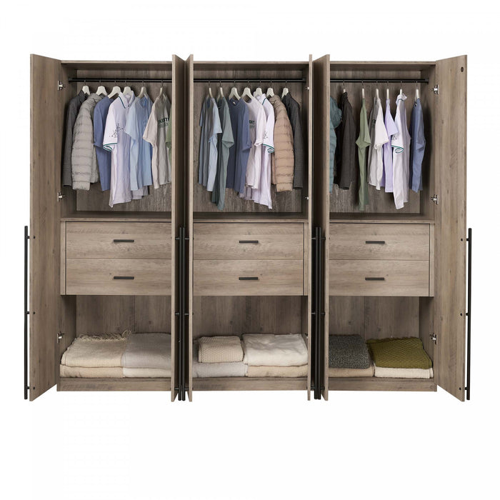 Armoire moderne Lee 32\" en gris rustique - Ensemble de 3