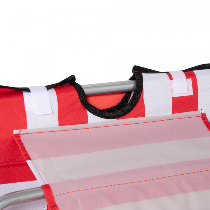 Chaise Longue De Plage Outsunny, Mat De Plage Au Sol, Rouge Et Blanc.