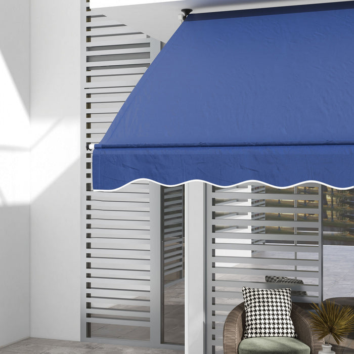 Outsunny 6.6'x5' Abri Solaire Retractable Manuel, Bleu Fonce