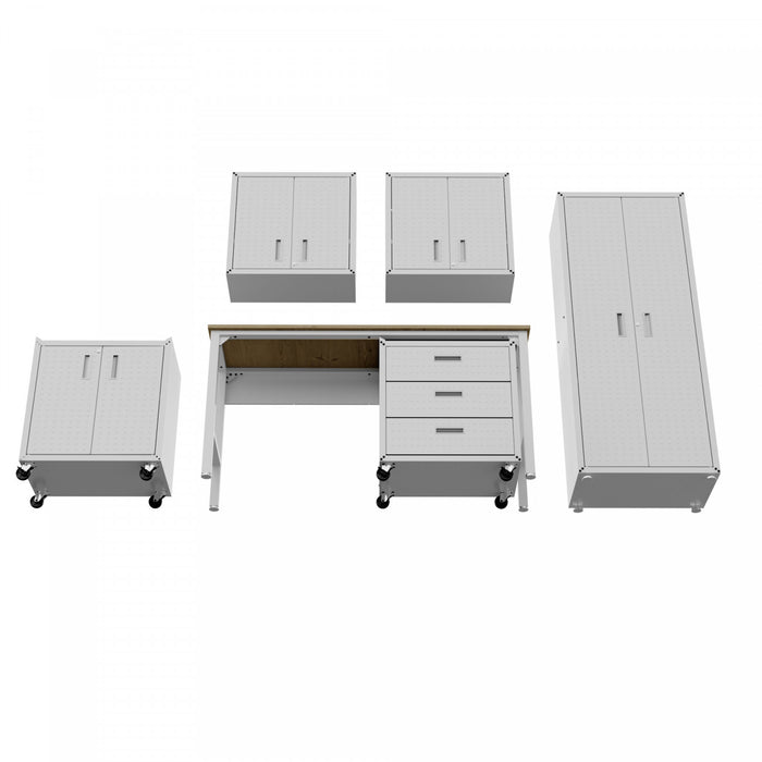 Ensemble de garage moderne Fortress 6 pieces en blanc