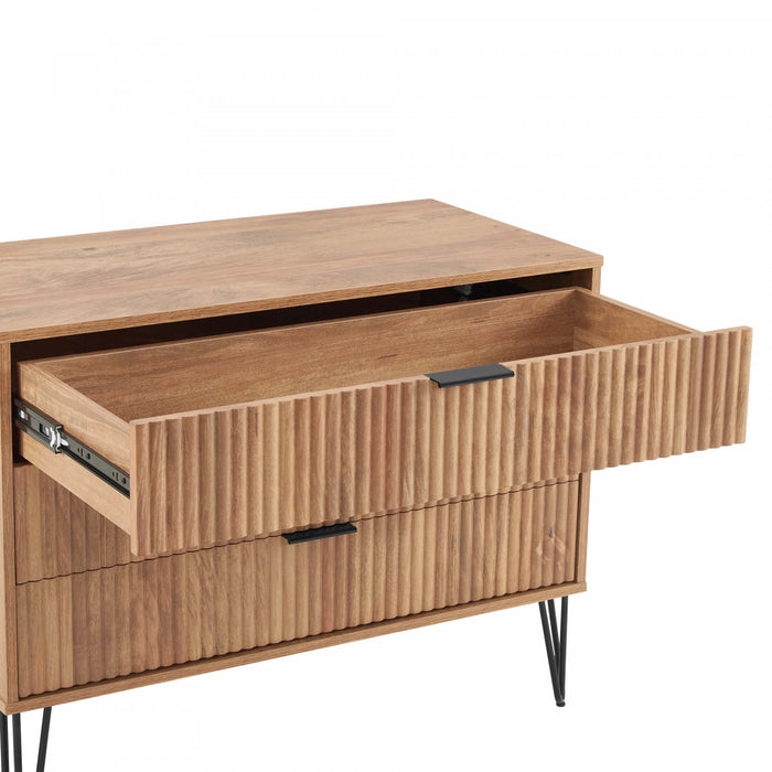 Ensemble moderne de commode 2 pieces Dumbo en brun dore