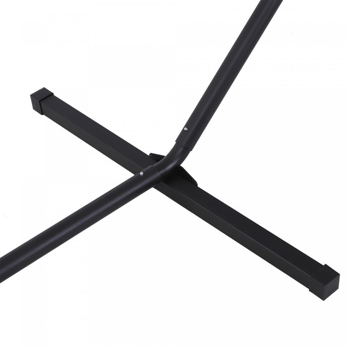 Outsunny 11.8'l Support De Hamac A Tres Longue Duree De Vie Poteau Droit Balancoire De Lit Cadre En Metal Installation Simple Jardin Camping En Plein Air Pique-nique Utilisation Noir