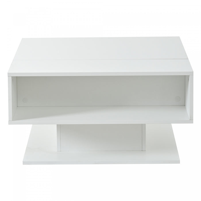 Ethan table basse relevable avec eclairage LED, blanc