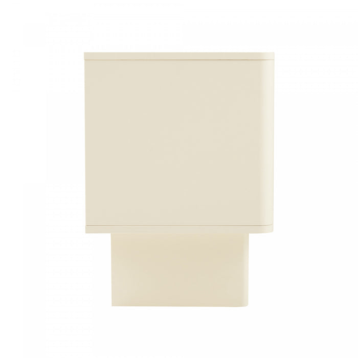 Table de nuit moderne Ella 20\" en creme (1 tiroir) - Lot de 2