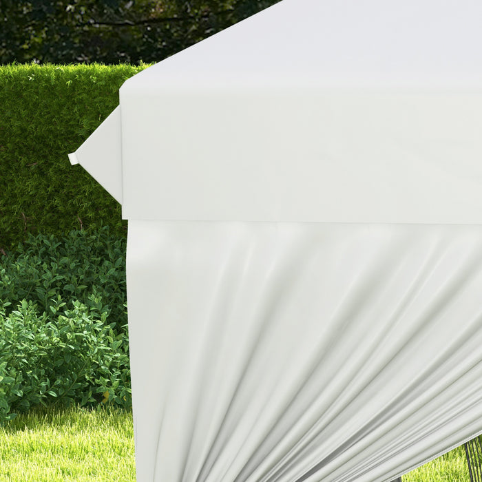 Outsunny Tente D'exterieur Escamotable 10' X 10', 4 Parois Laterales, Blanc