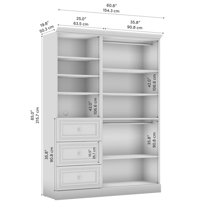 Système d’organisateur de garde-robe Versatile de Bestar de 61 po (L) - blanc