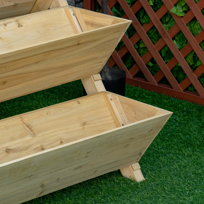 Outsunny Lit De Jardin Sureleve, Support De Jardiniere Autoportant Avec 5 Boites De Plantation Et 4 Crochets, Ideal Pour Les Herbes, Les Fleurs Dans Le Patio, Le Balcon, L'interieur Et L'exterieur