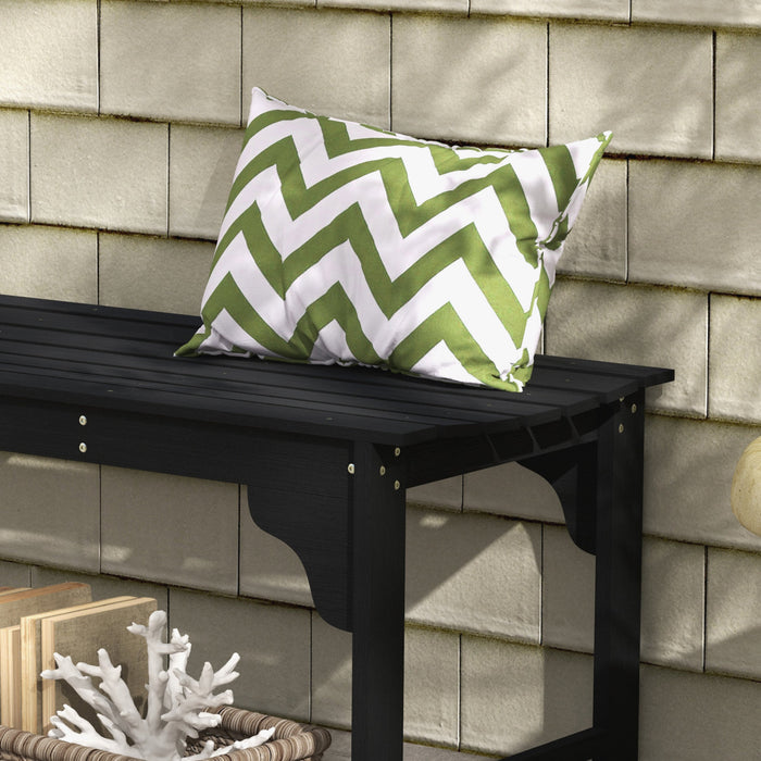 Outsunny Tabouret de Jardin en Bois avec Siege a Lattes, Banc, Noir