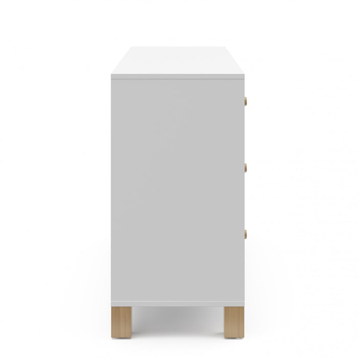 Storkcraft California 6 Commode a tiroirs - Blanc avec bois clair