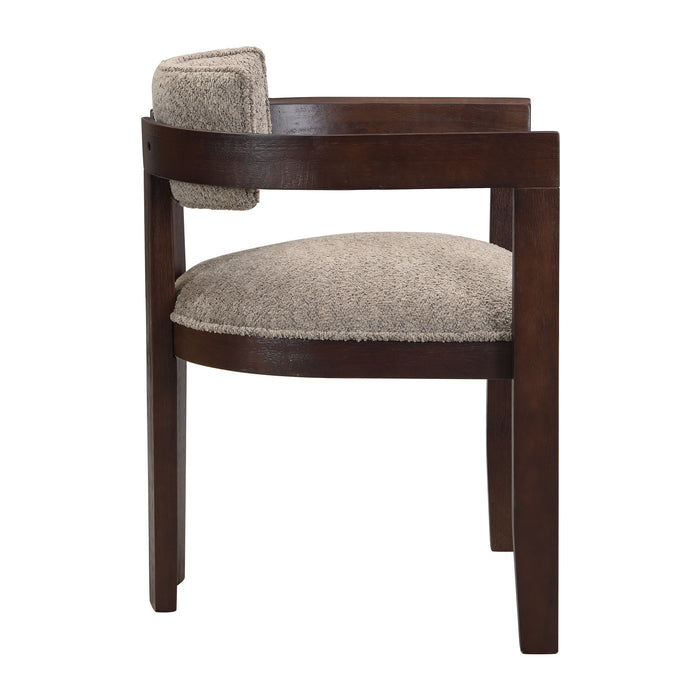 Evelyn Ensemble de 2 chaises de salle a manger en bois de caoutchouc avec accoudoirs et assise rembourree, expresso