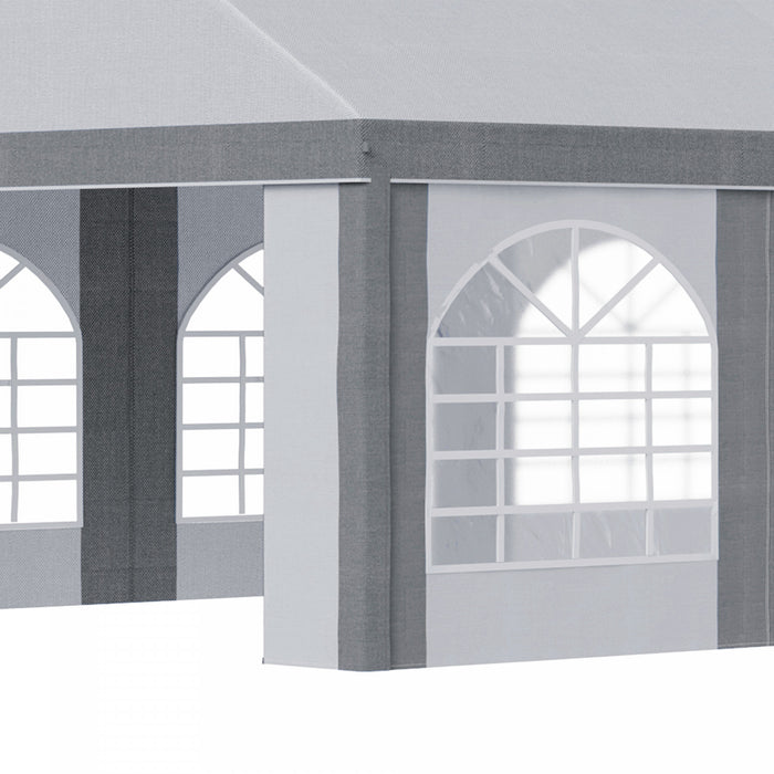 Outsunny Tente De Fete 26 X 13 Pieds Avec Cotes, 8 Fenetres Et 2 Portes