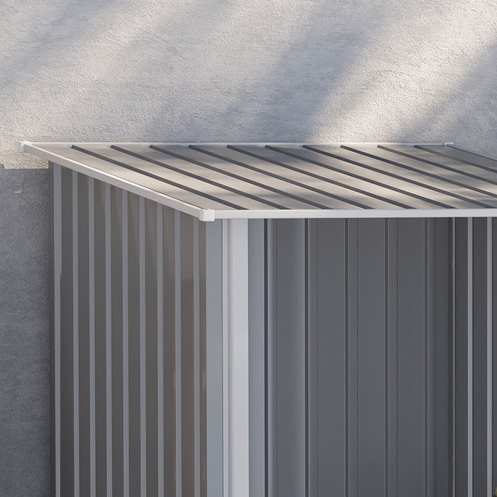 Outsunny 3.3' X 3.4' Abri De Jardin Avec Porte Verrouillable Gris