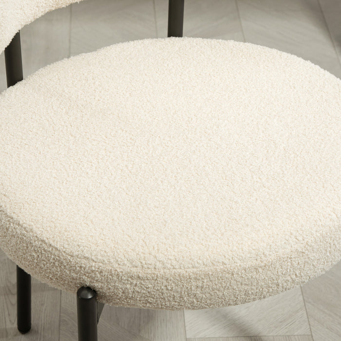 HOMCOM Lot de 2 Chaises de Cuisine avec Pieds en Acier, Beige