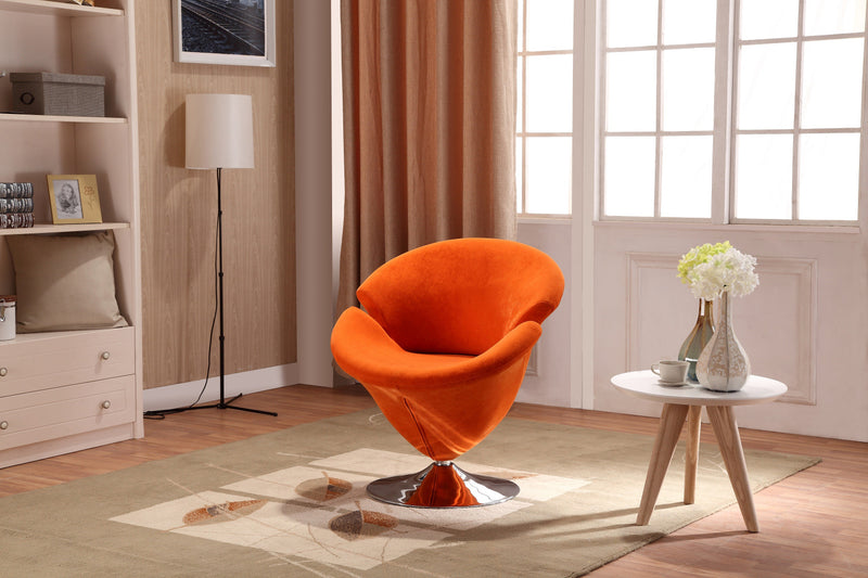 Fauteuil d’appoint moderne Tulip 1 piece en vert, orange, rouge, blanc et jaune