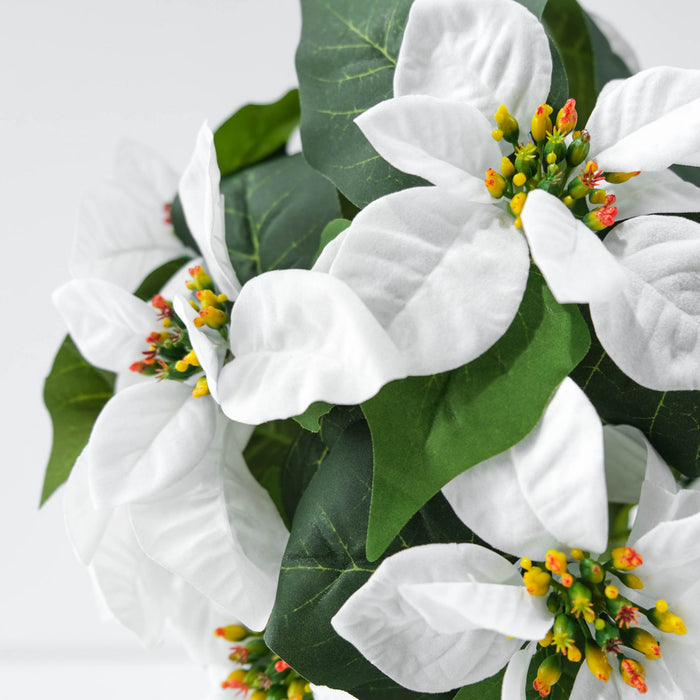 Arbre poinsettia de table blanc de 22 po