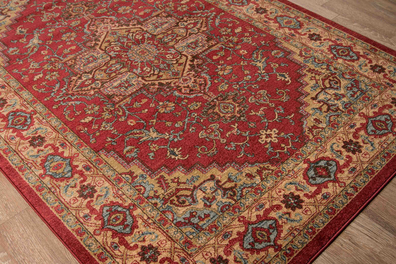 Tapis Traditionnel Elara 9'3\" x 12'6\" en Rouge