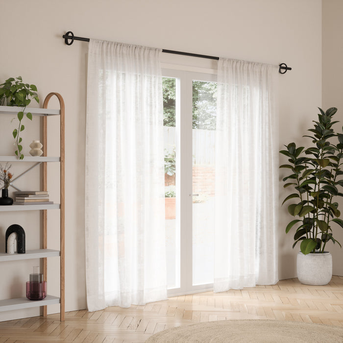  Tringle à rideaux extensible Ringlet de Umbra noir mat de 1 po - 42 po à 120 po