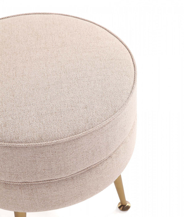 Lot de 2 poufs d’appoint Bailey style milieu du siecle moderne, tissu ble
