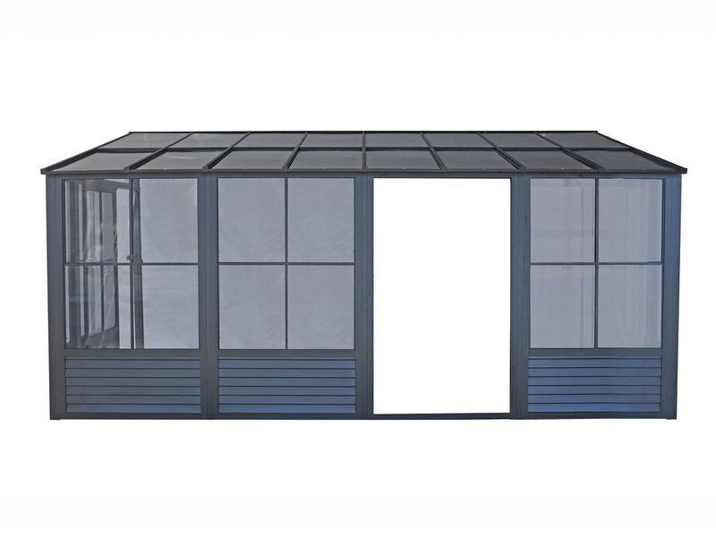 Florence - Solarium Mural 10x16 Toit En Polycarbonate Noir