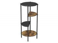  Table de bout avec étagère à 4 étages - bois recyclé brun