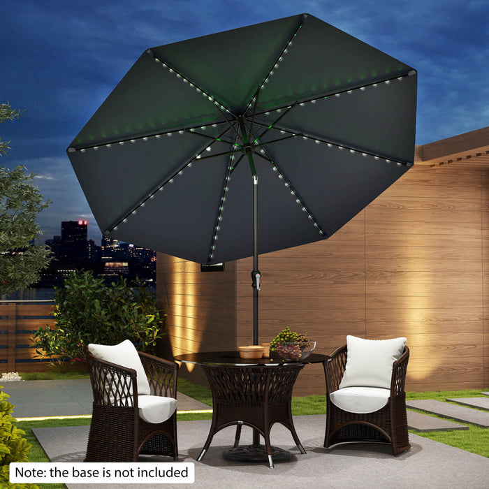 Parasol solaire Costway 10 FT avec 96 LED, inclinaison reglable a 35°, haut ventile, marine