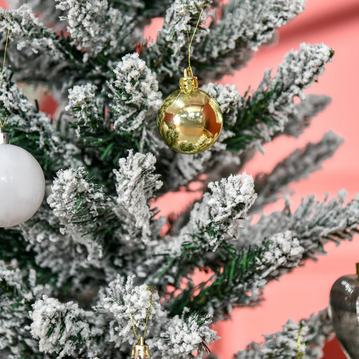 Homcom Sapin De Noel Artificiel Floque De Neige De 5pi Branches Realistes