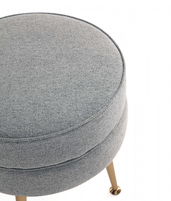 Lot de 2 poufs d’appoint Bailey style milieu du siecle moderne en tissu gris