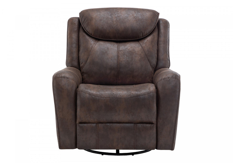 Fauteuil Inclinable Electrique, 37\"L, Planeur, Pivoter, Port Usb Inclus, Aspect Cuir Brun