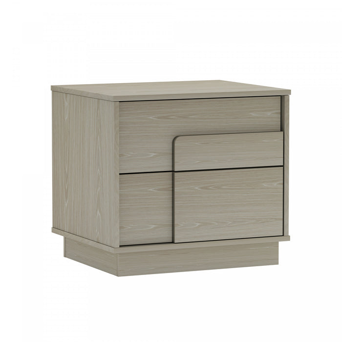 Table de nuit Horizon Modern 56 cm en chene blanchi (2 tiroirs)