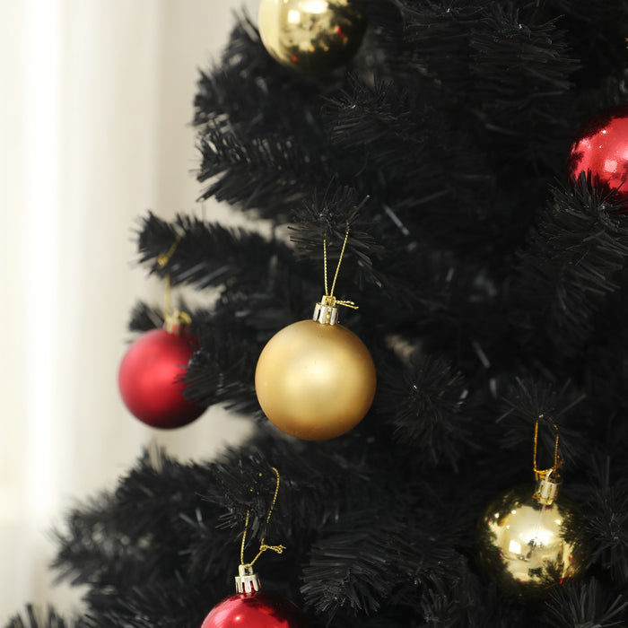 Homcom Sapin De Noel Artificiel De 5 Pieds Avec Ouverture Automatique, Noir