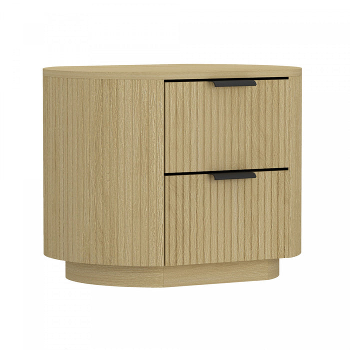 Table de nuit moderne Olivia 27\" en chene naturel (2 tiroirs)