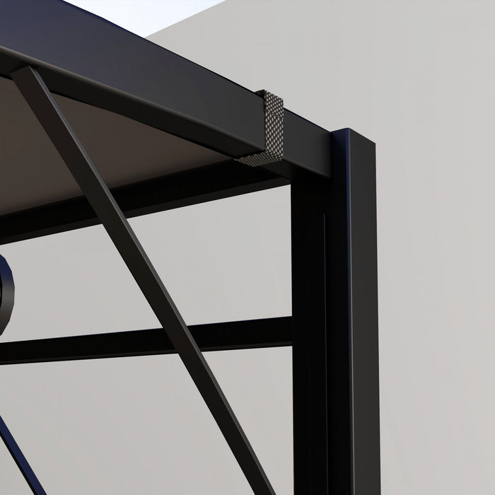 Outsunny Abri De Jardin En Metal De 10 X 8 Pi Avec Abri D’auvent Lateral Extensible