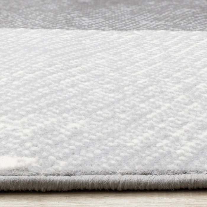 Tapis Florence a carres delaves gris, 5'3\" x 7'4\"